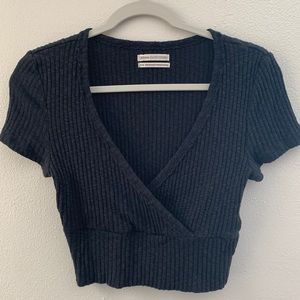 Urban Outfitters black ribbed crop top